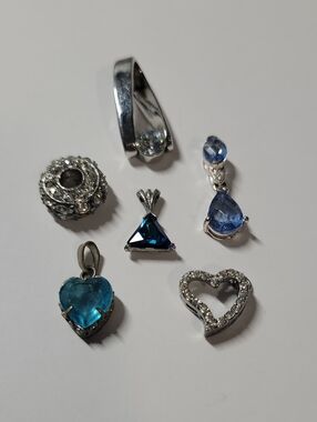 Silver Tone Blue Gemstone Pendant Collection